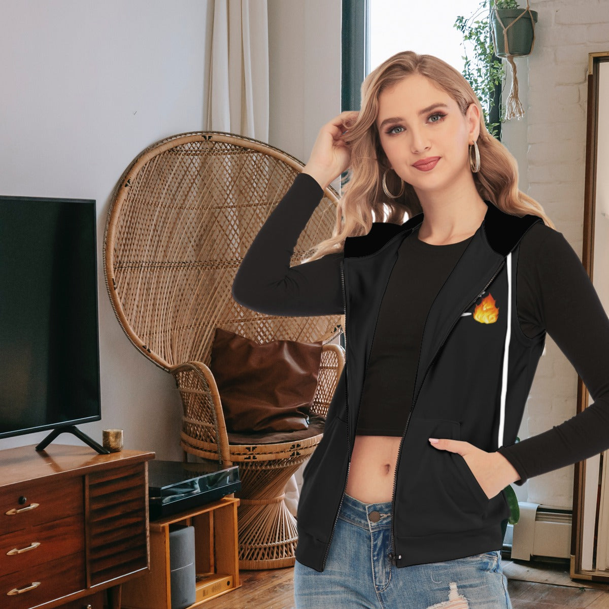 fz women's sleeveless hoodie