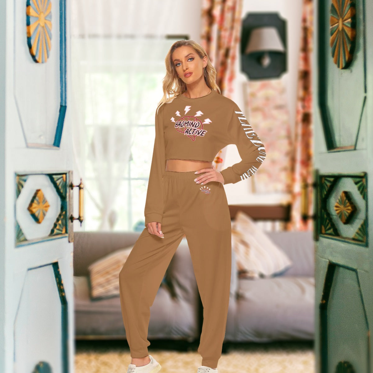 fz women's crop sweatshirt suit