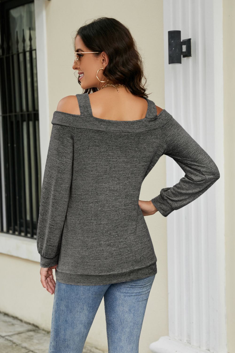 cutout cold-shoulder top