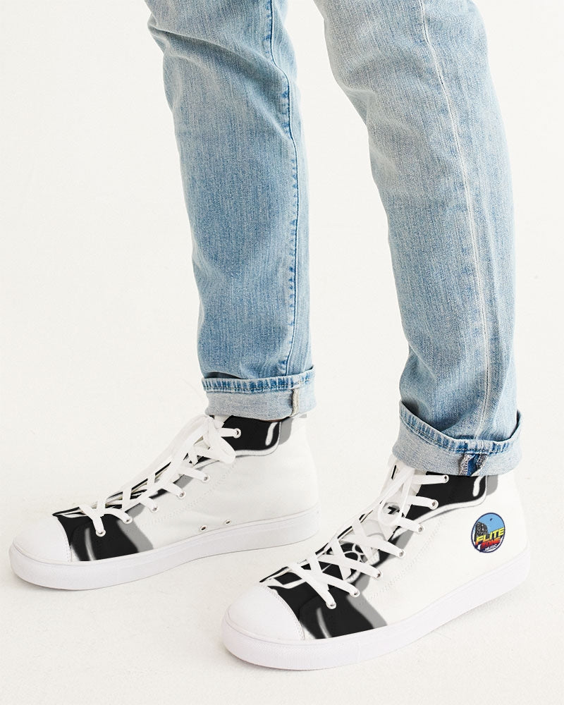 the white bull men's hightop canvas shoe