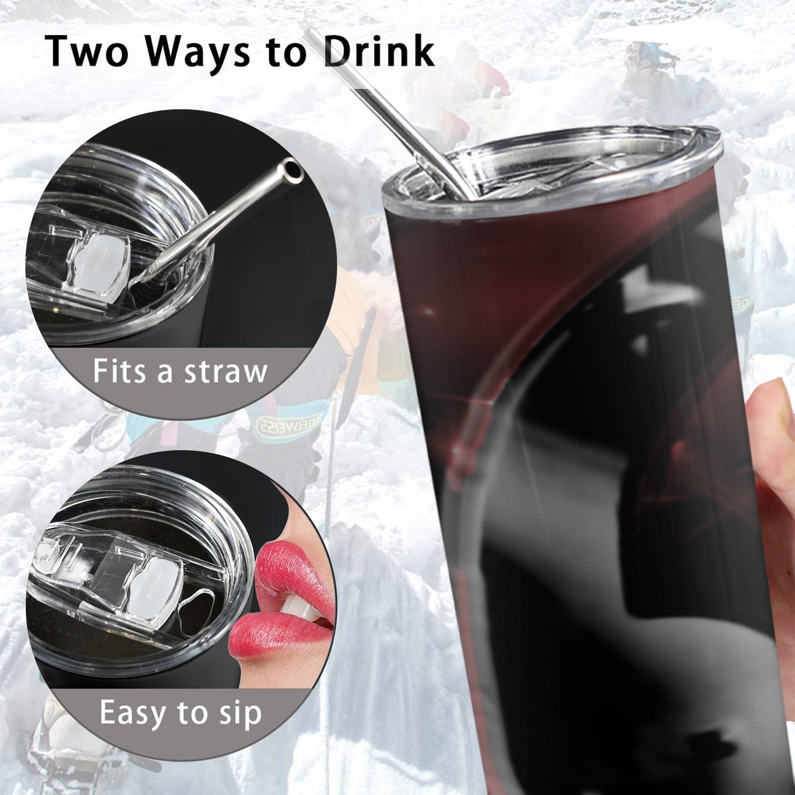 fz cold cup 20oz tall skinny tumbler with lid and straw