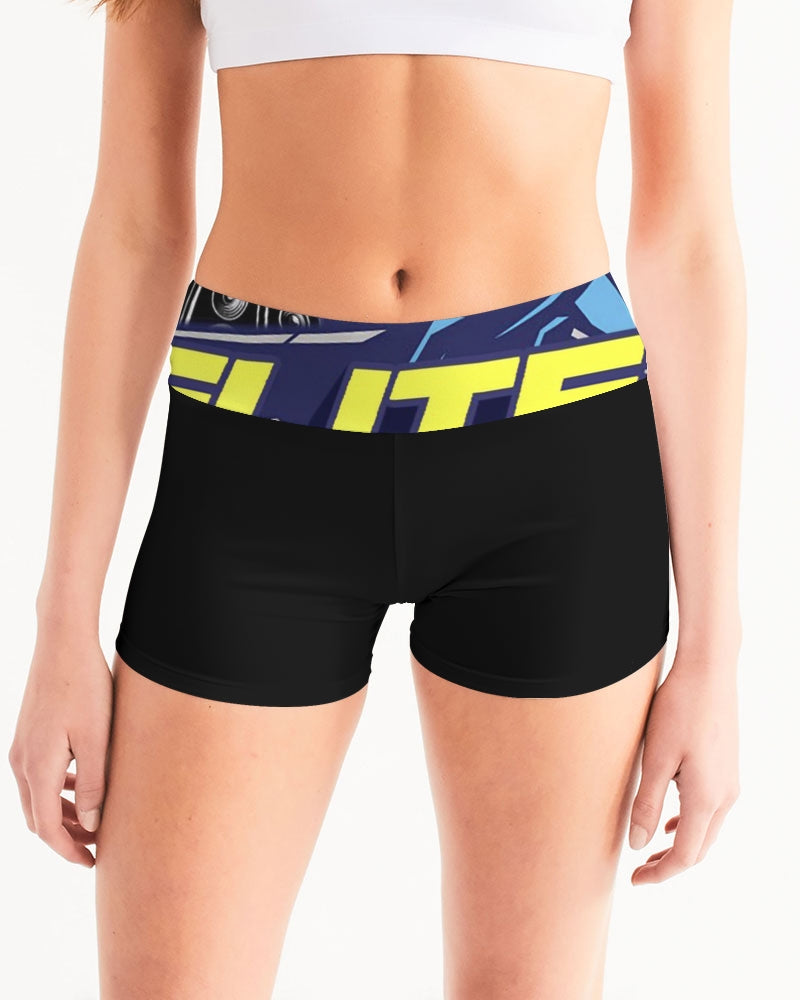 smokin black women's mid-rise yoga shorts