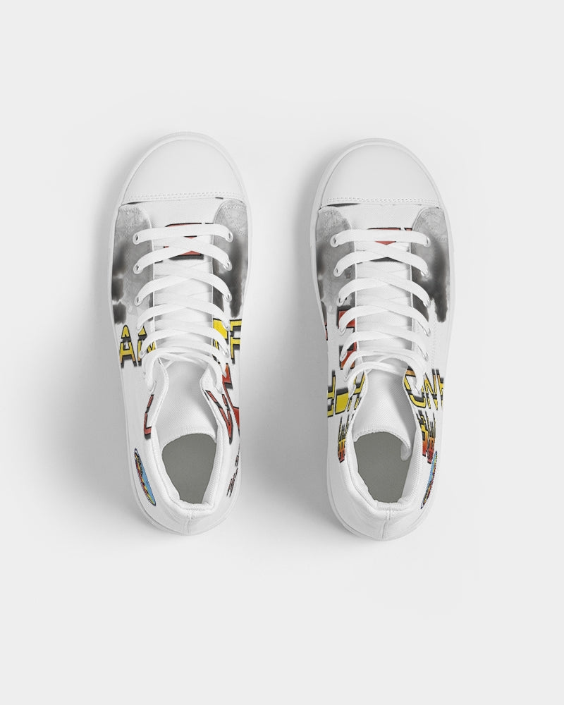 white zone men's hightop canvas shoe