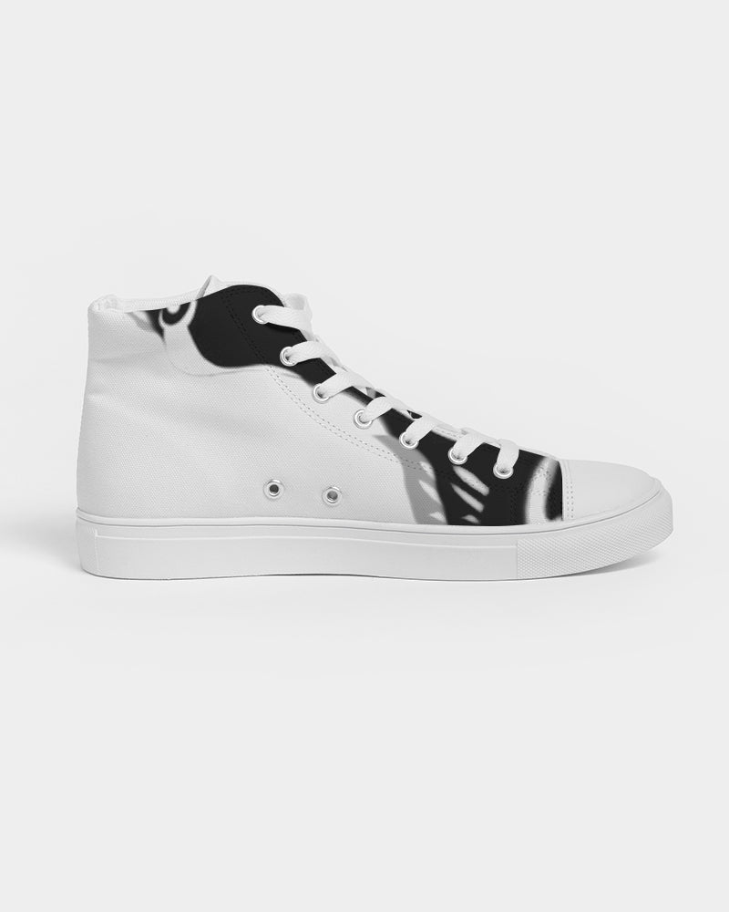 the white bull women's hightop canvas shoe