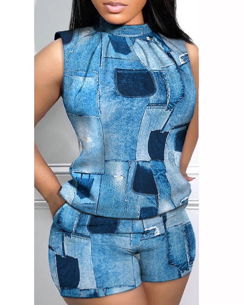 FZ Women's Plus Size Print Shorts Suit - FZwear