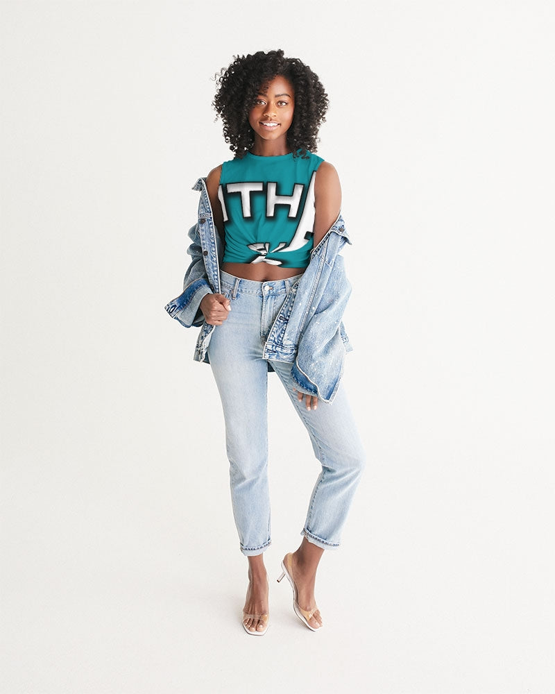 blue sky women's twist-front tank