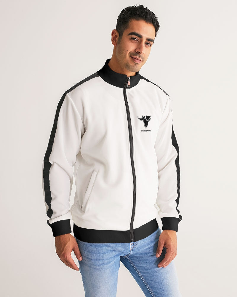 the white bull men's stripe-sleeve track jacket