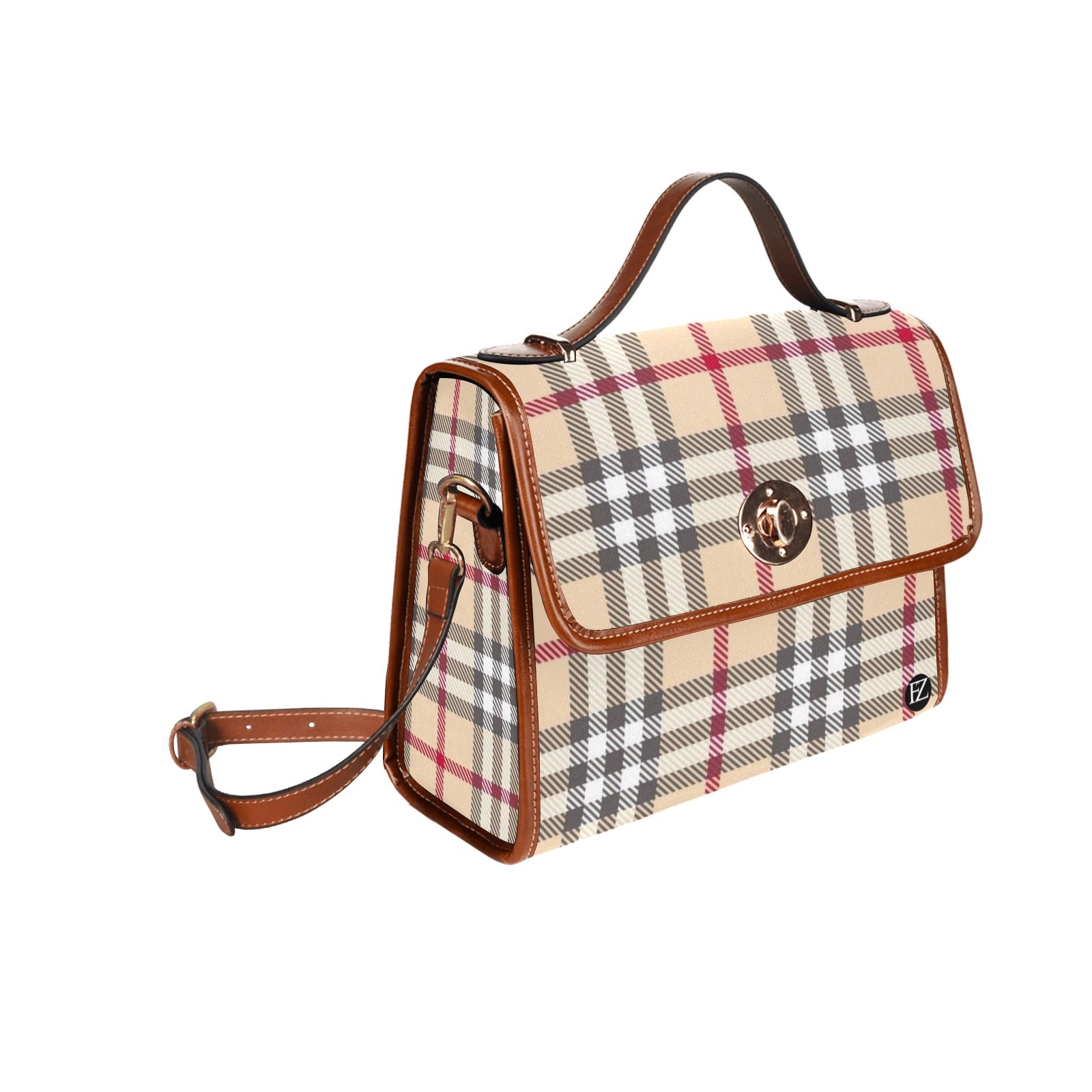 fz designer plaid handbag