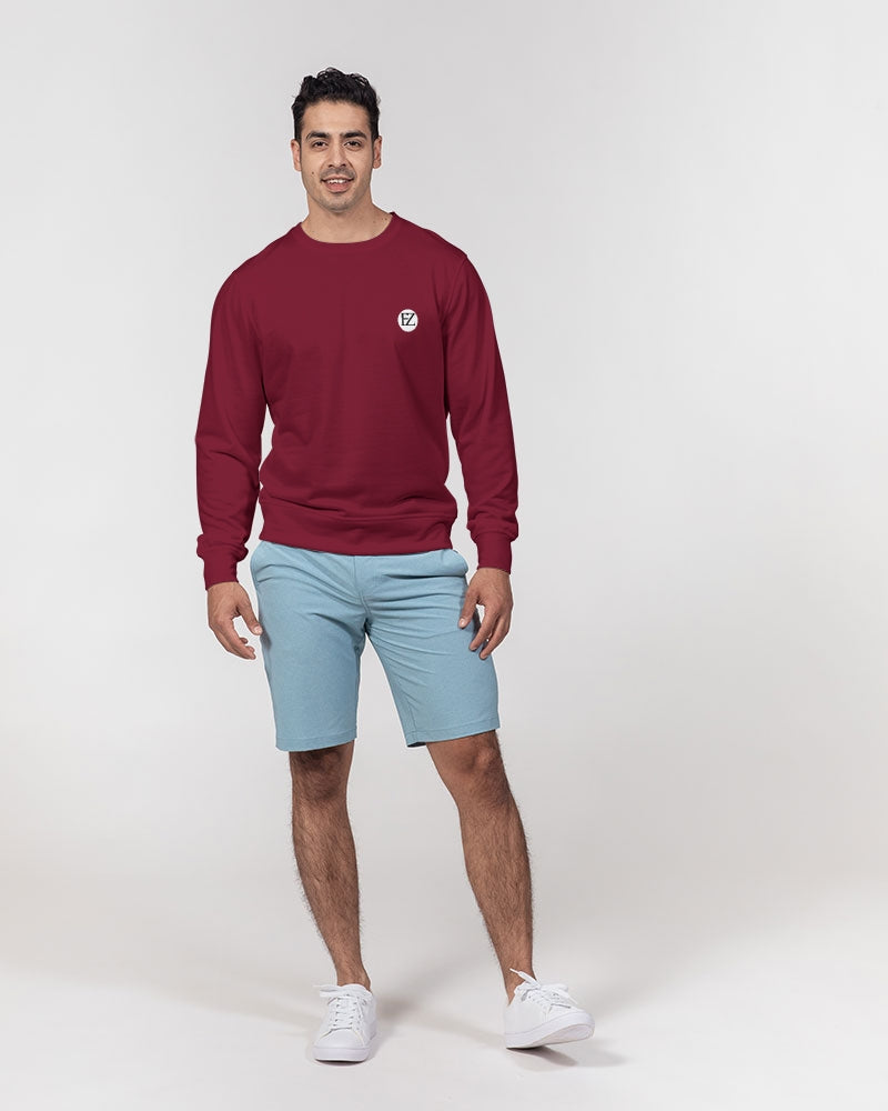 fz zone men's classic french terry crewneck pullover