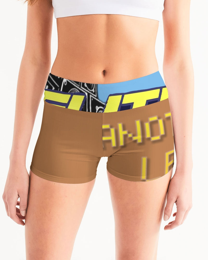 tan flite women's mid-rise yoga shorts