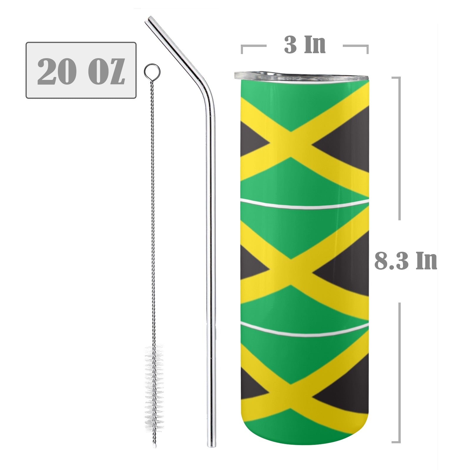 fz cold cup 20oz tall skinny tumbler with lid and straw