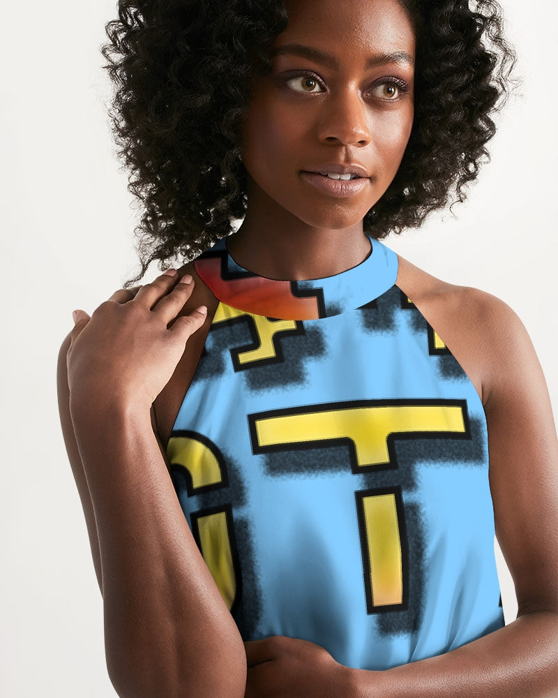 blue sky zone women's halter dress