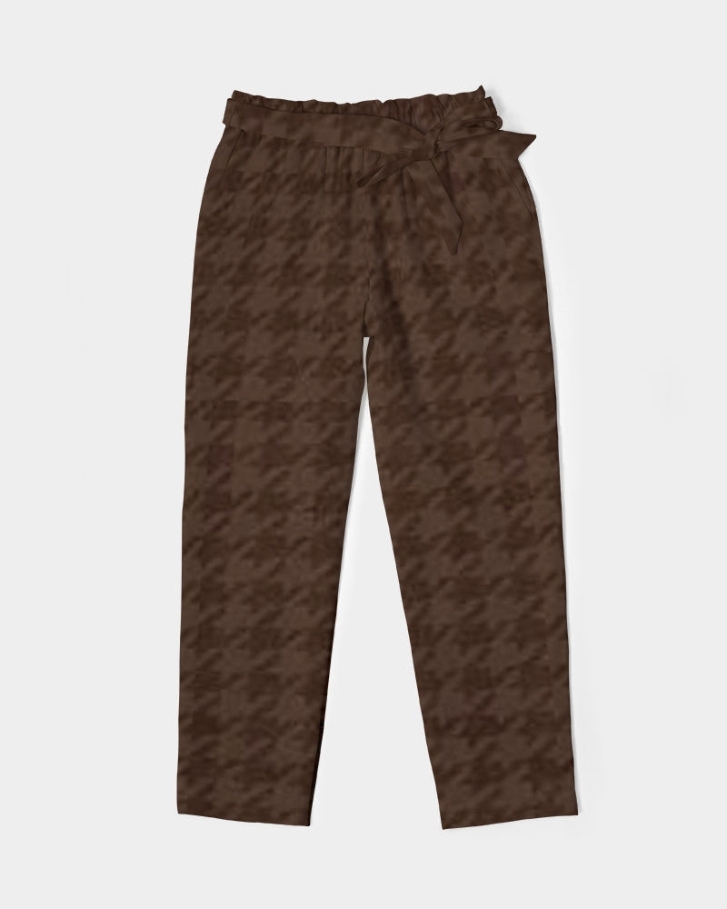 fz plaid women's belted tapered pants