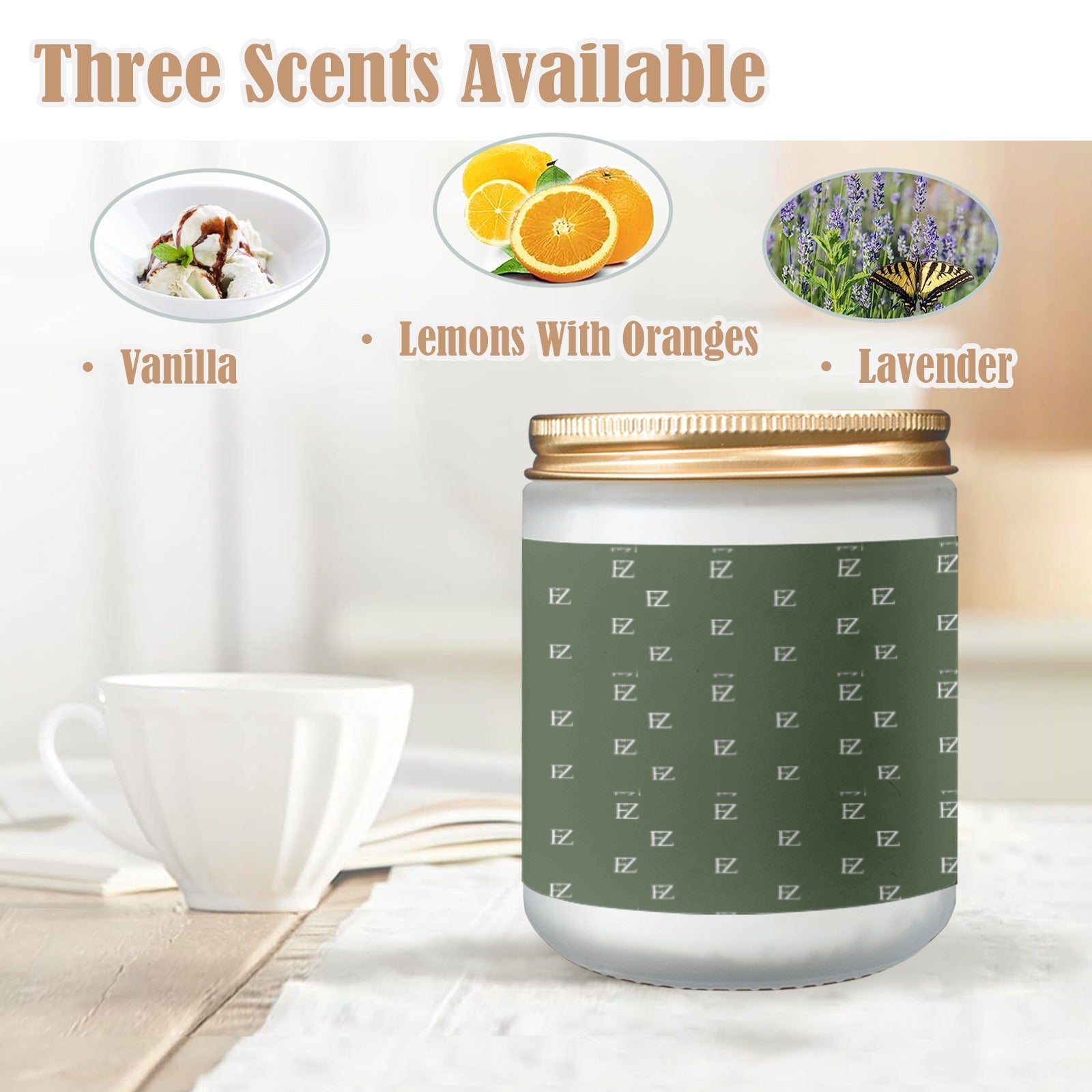 fz cented candles - green custom scented candle (made in queen)