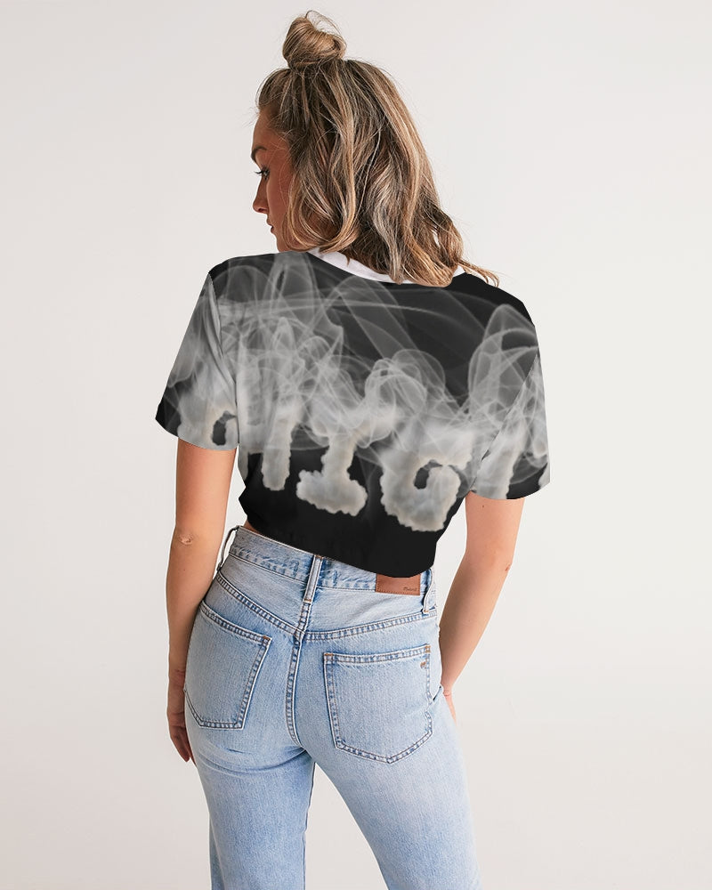 smoking the highest women's twist-front cropped tee