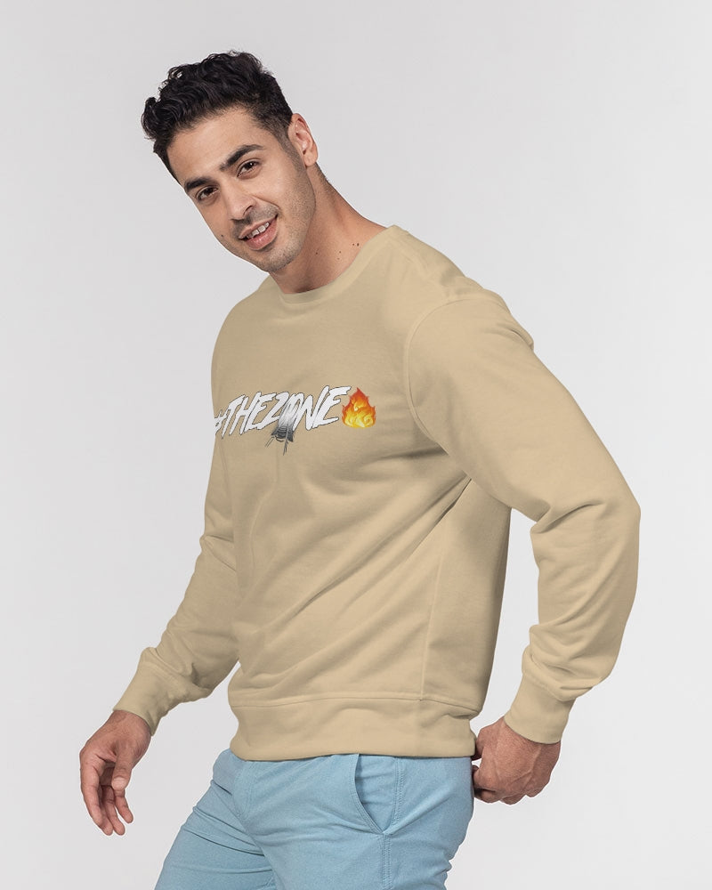 the beige zone men's classic french terry crewneck pullover