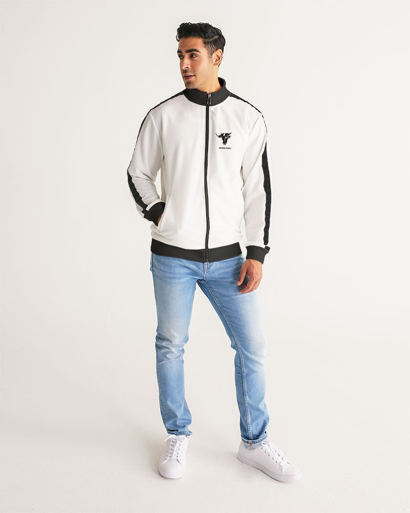 the white bull men's stripe-sleeve track jacket