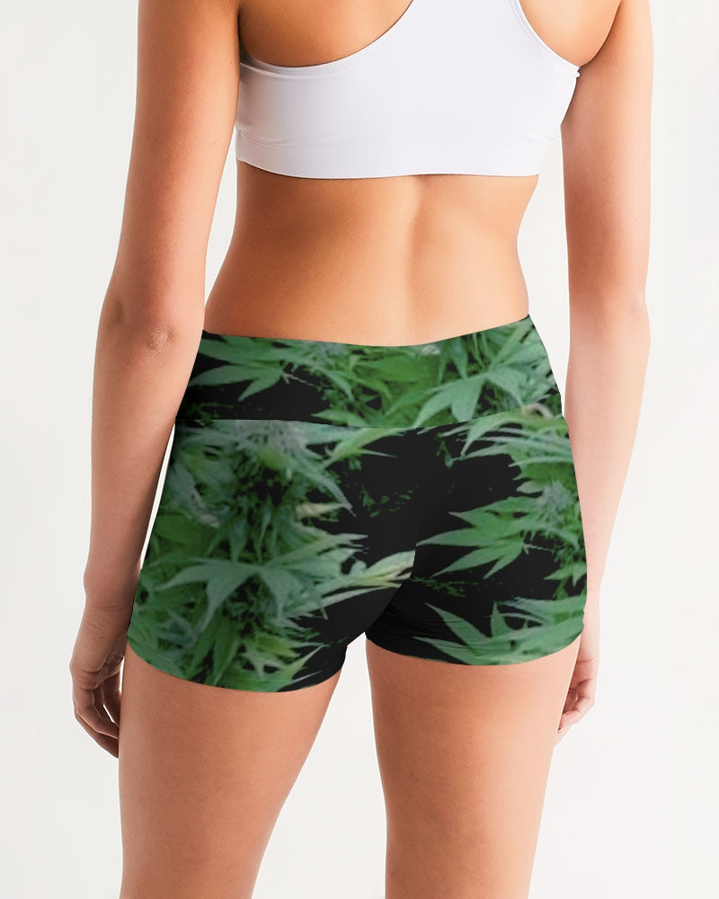 the bud - darker shade women's mid-rise yoga shorts