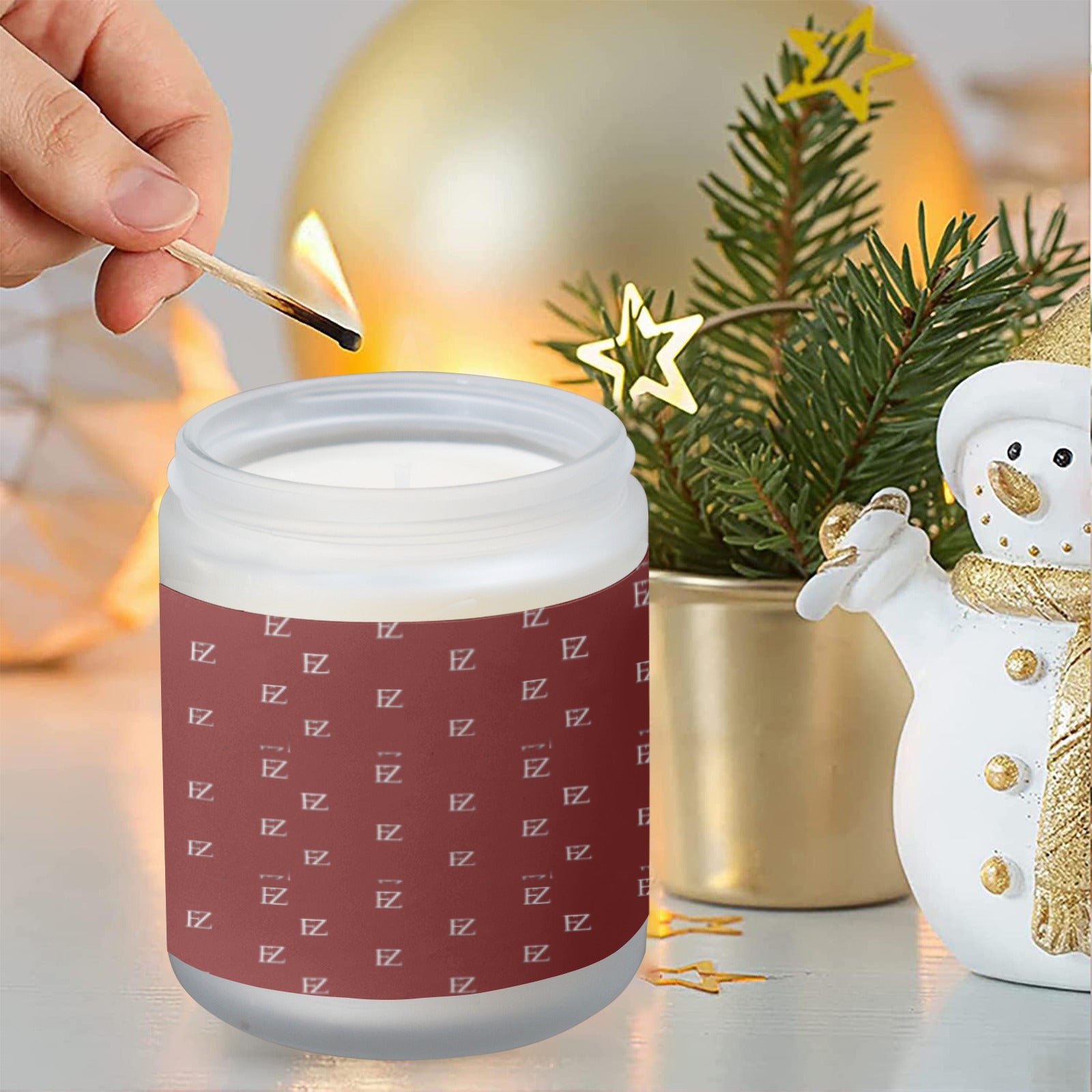 fz cented candles - burgundy custom scented candle (made in queen)