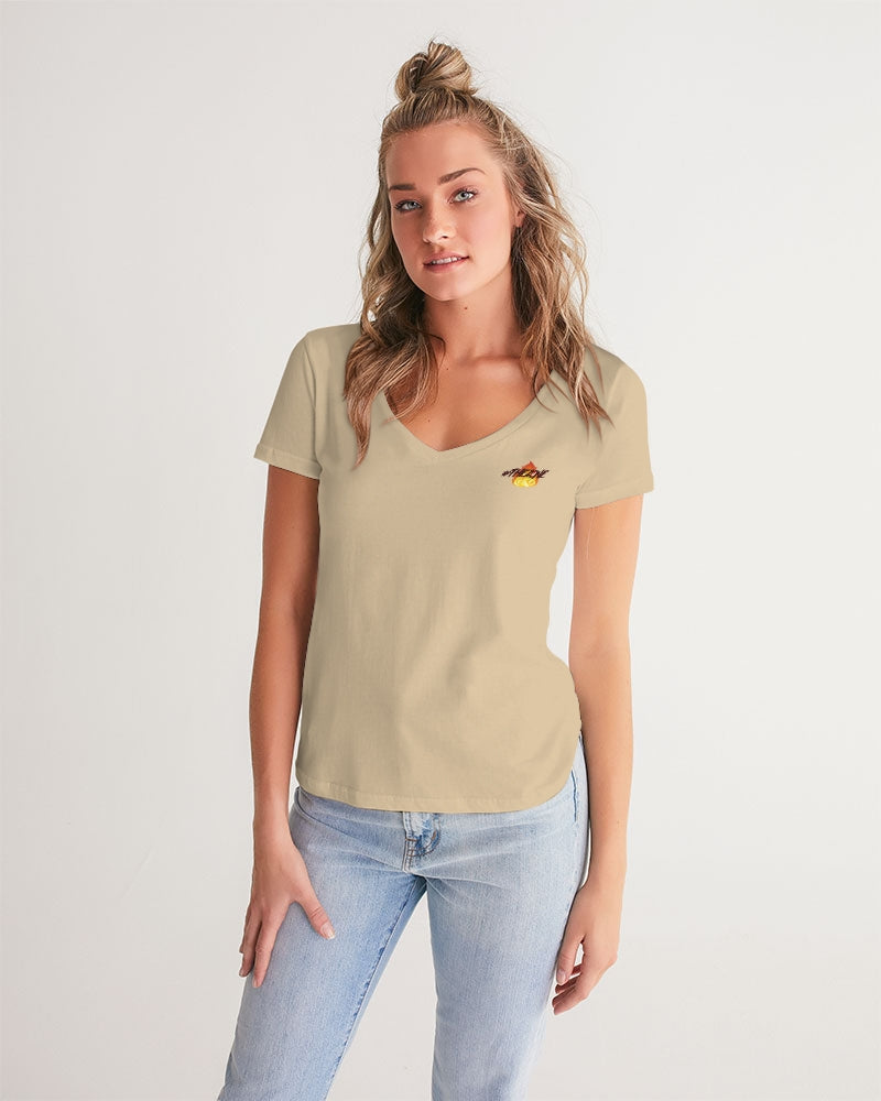 the beige zone women's v-neck tee