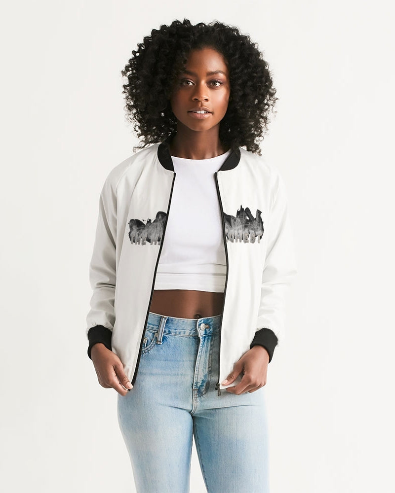 clean stamp women's bomber jacket