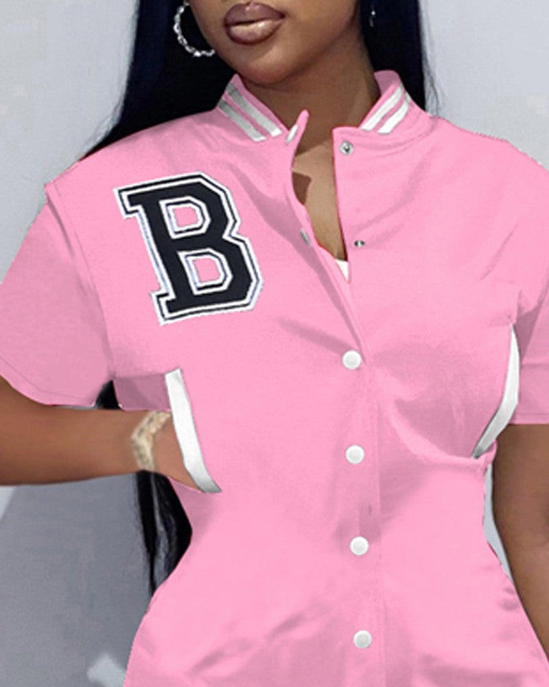 FZ Women's Print Baseball Collar Dress - FZwear