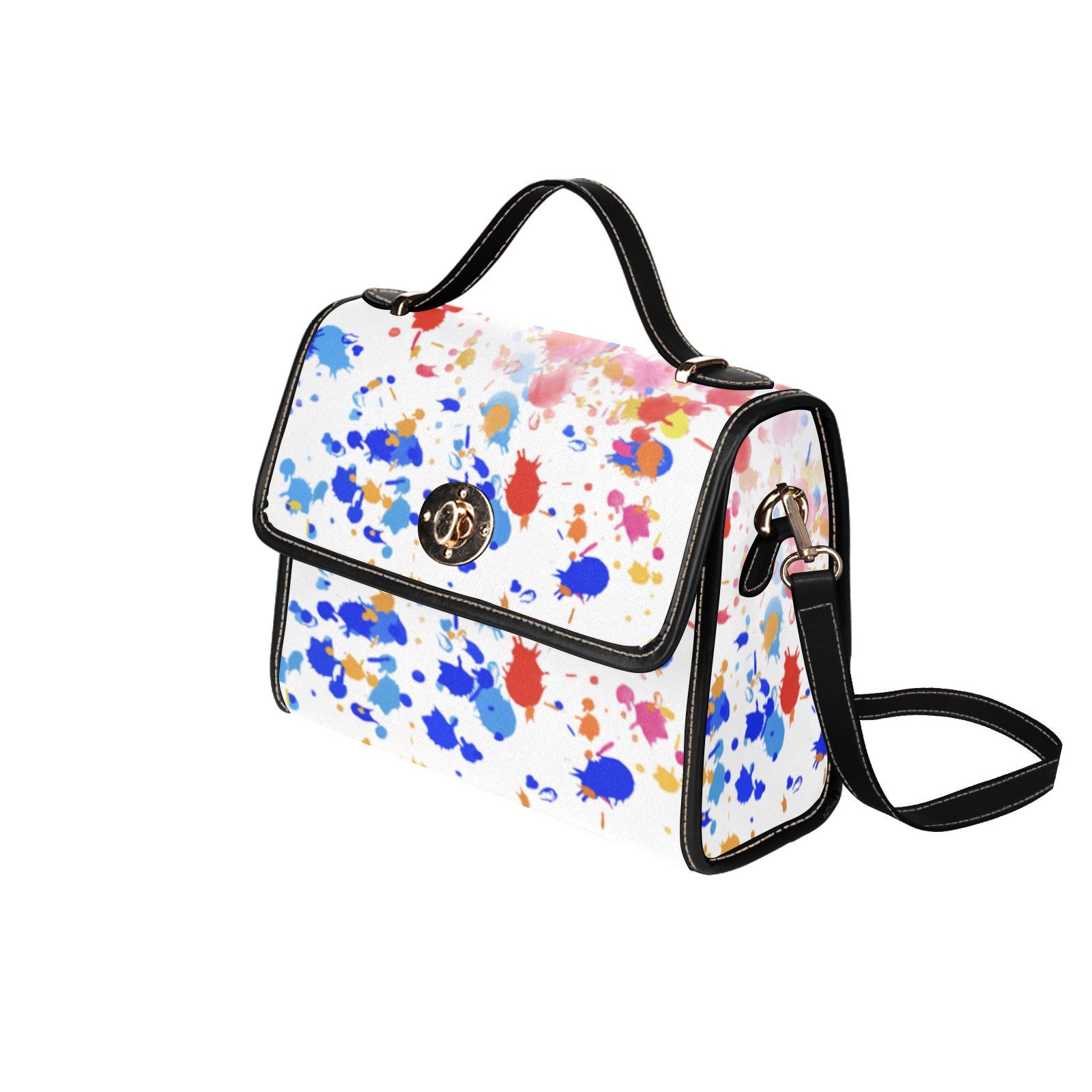 fz paint print handbag too all over print canvas bag (model 1641)(black)