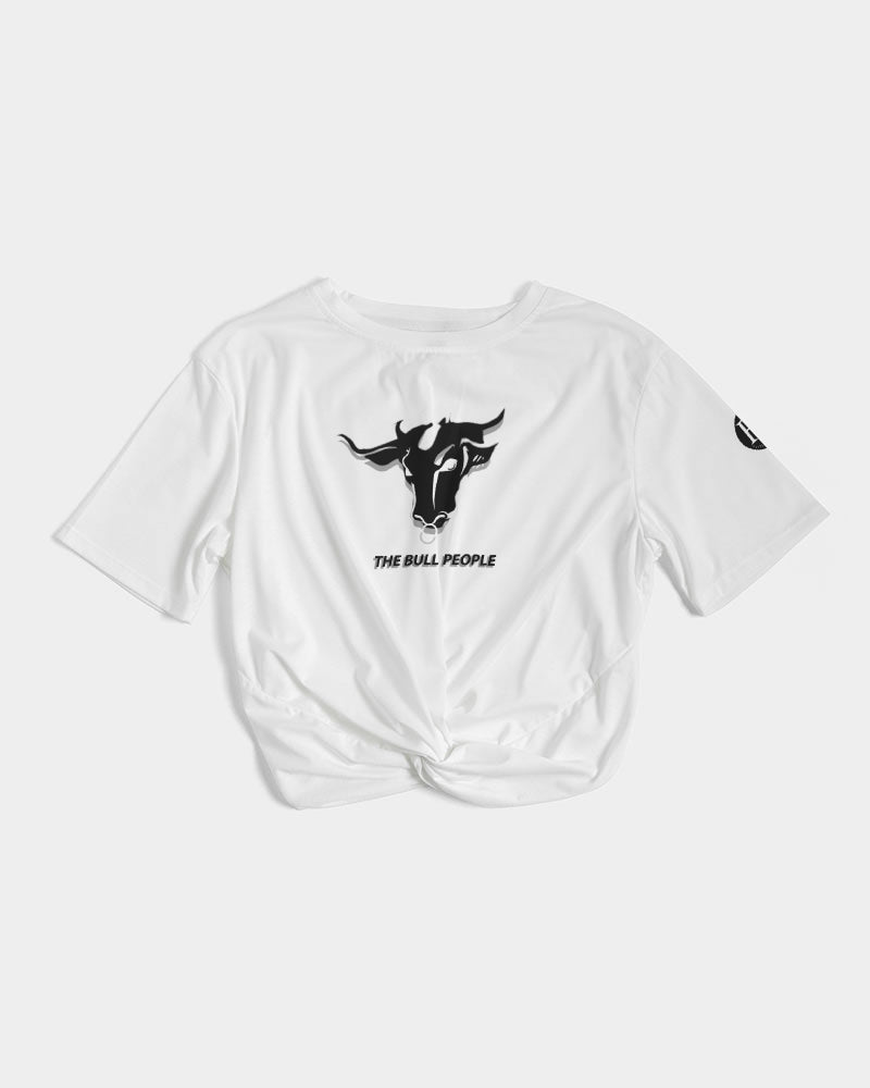 the white bull women's twist-front cropped tee