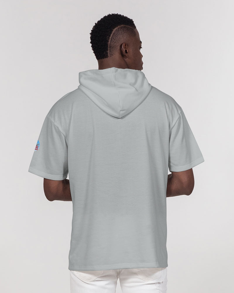 flying grey men's premium heavyweight short sleeve hoodie