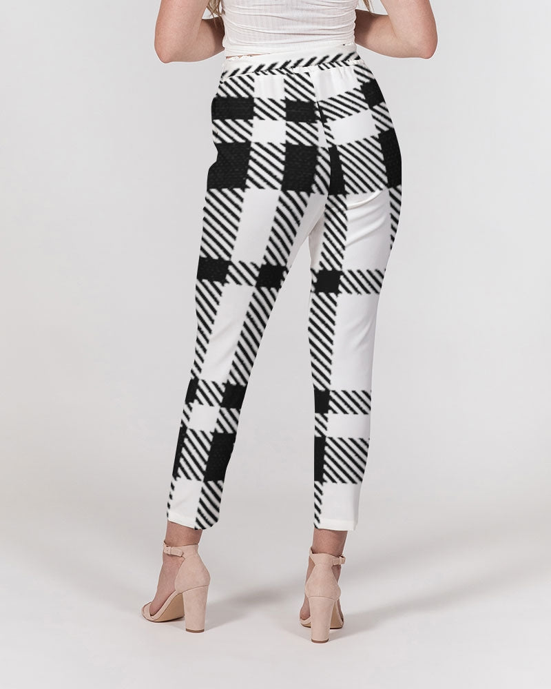 plaid flite women's belted tapered pants