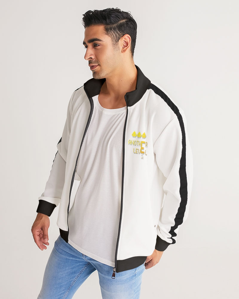 white zone men's stripe-sleeve track jacket