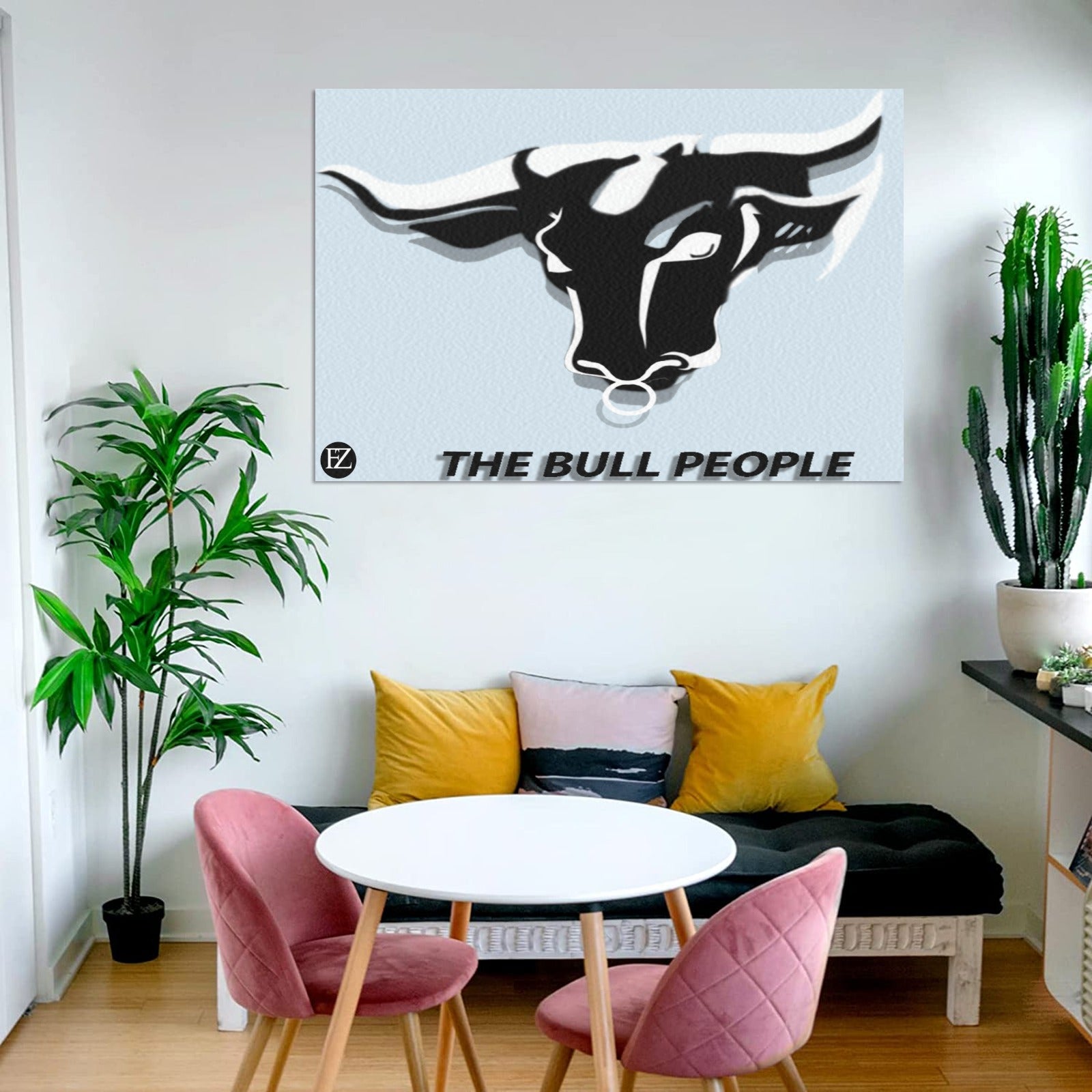 fz bullportrait upgraded frame canvas print 48"x32"(made in queen)