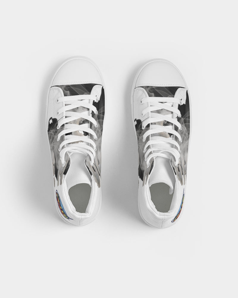 clean stamp men's hightop canvas shoe