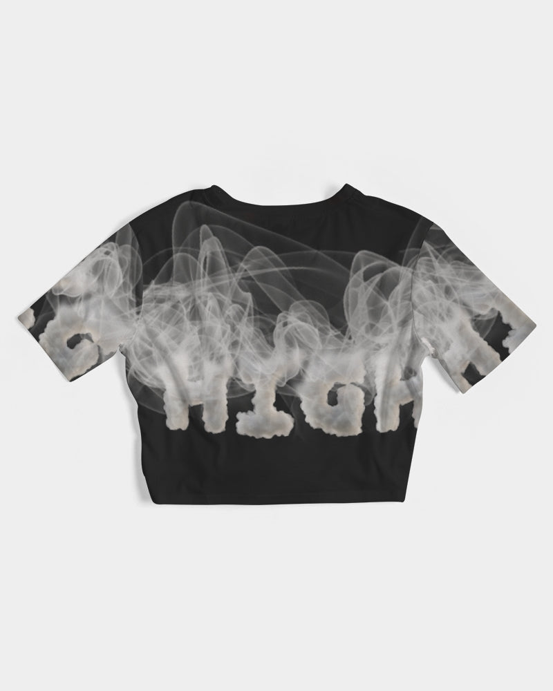 high grade women's twist-front cropped tee