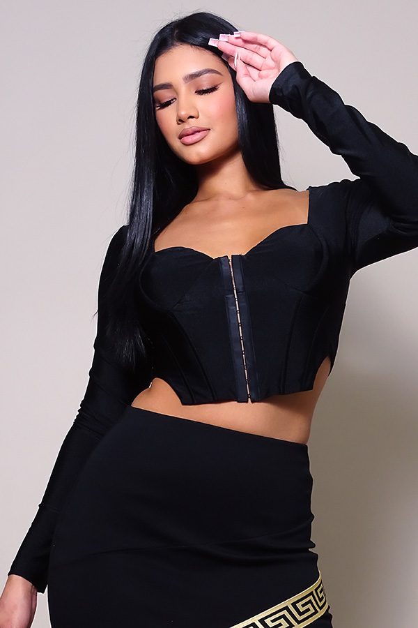 long sleeve corset top