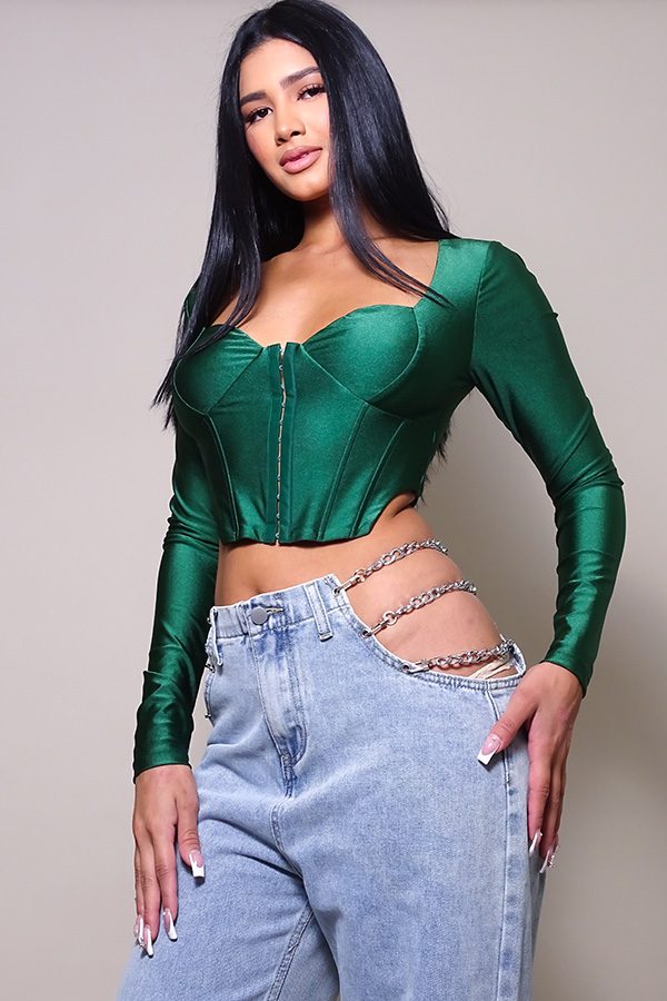 long sleeve corset top