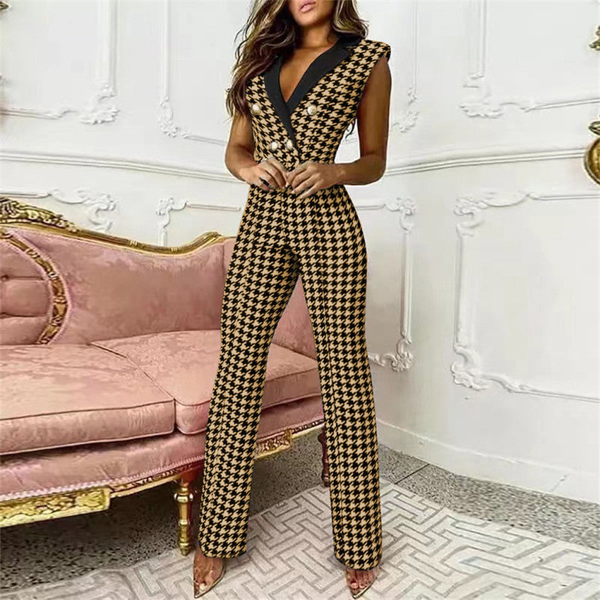 FZ Women Houndstooth Jumpsuit - FZwear