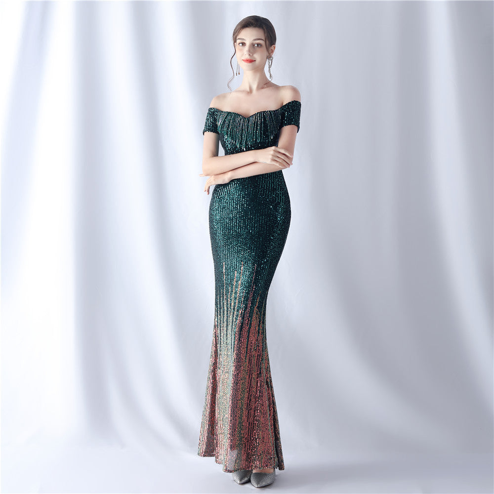 FZ Women's Sequin Craft Mix Evening Dress - FZwear