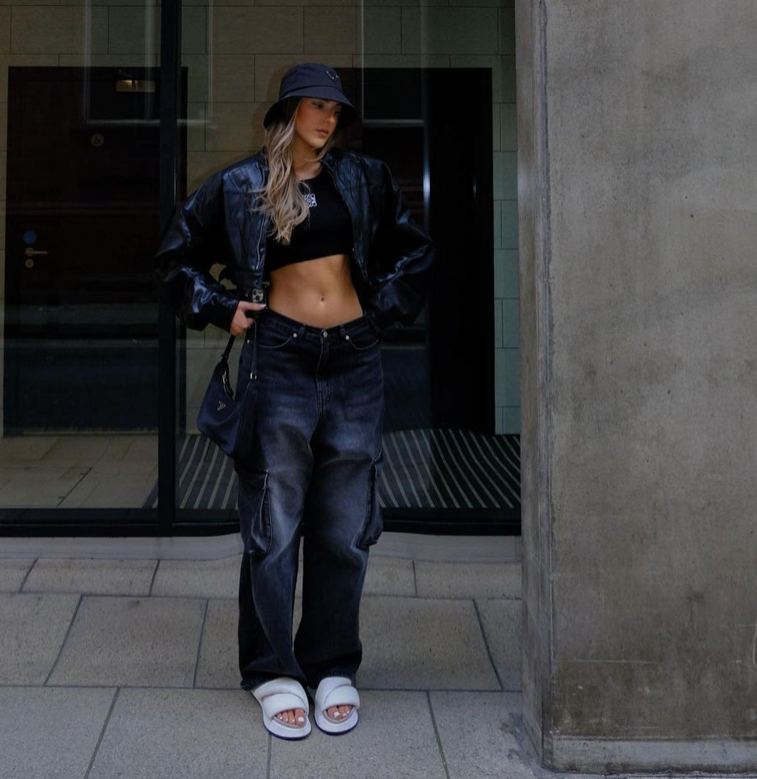 FZ Women's Retro Multi Pocket Straight Leg Denim Pants - FZwear