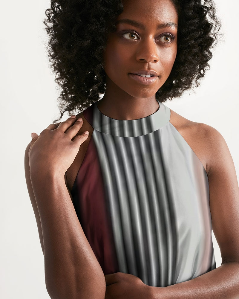 fz stripe zone women's halter dress