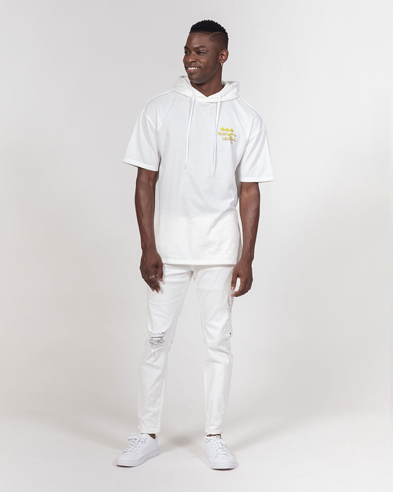 white zone men's premium heavyweight short sleeve hoodie