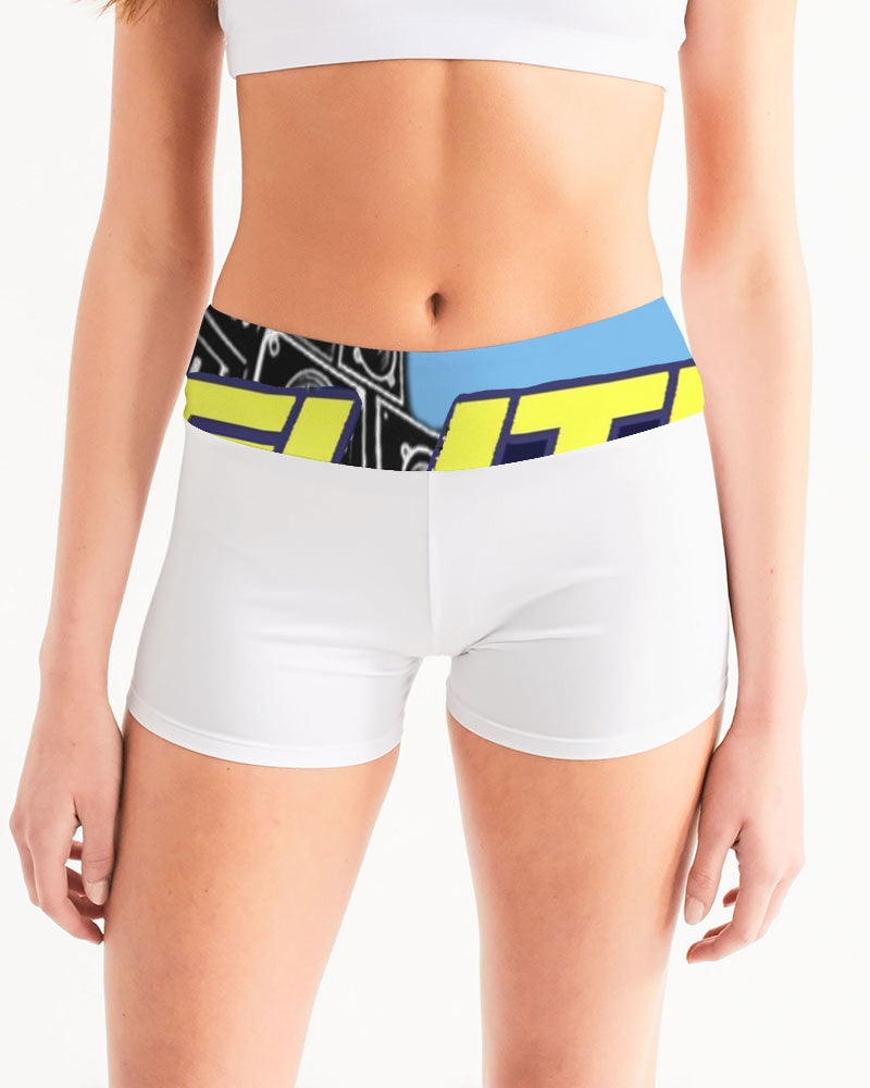 white zone upgraded women's mid-rise yoga shorts