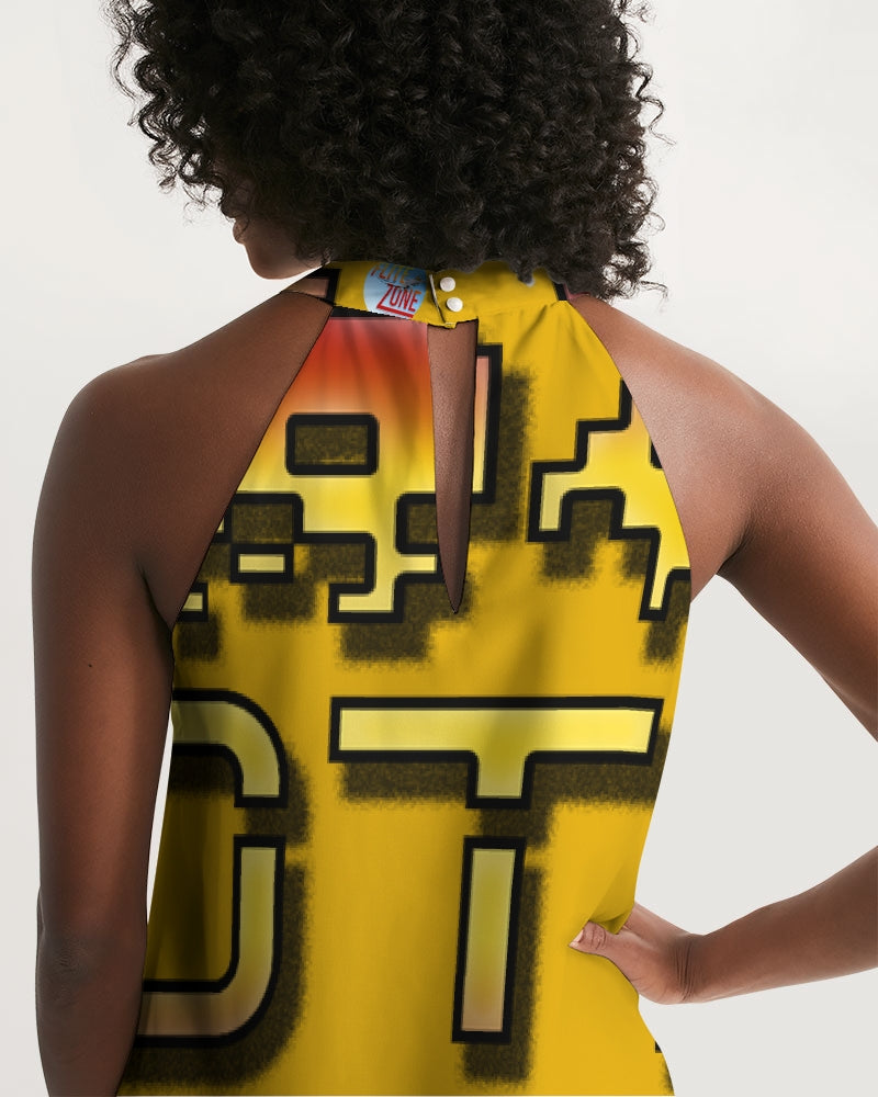 yellow zone women's halter dress