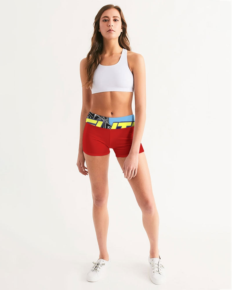 fire zone women's mid-rise yoga shorts