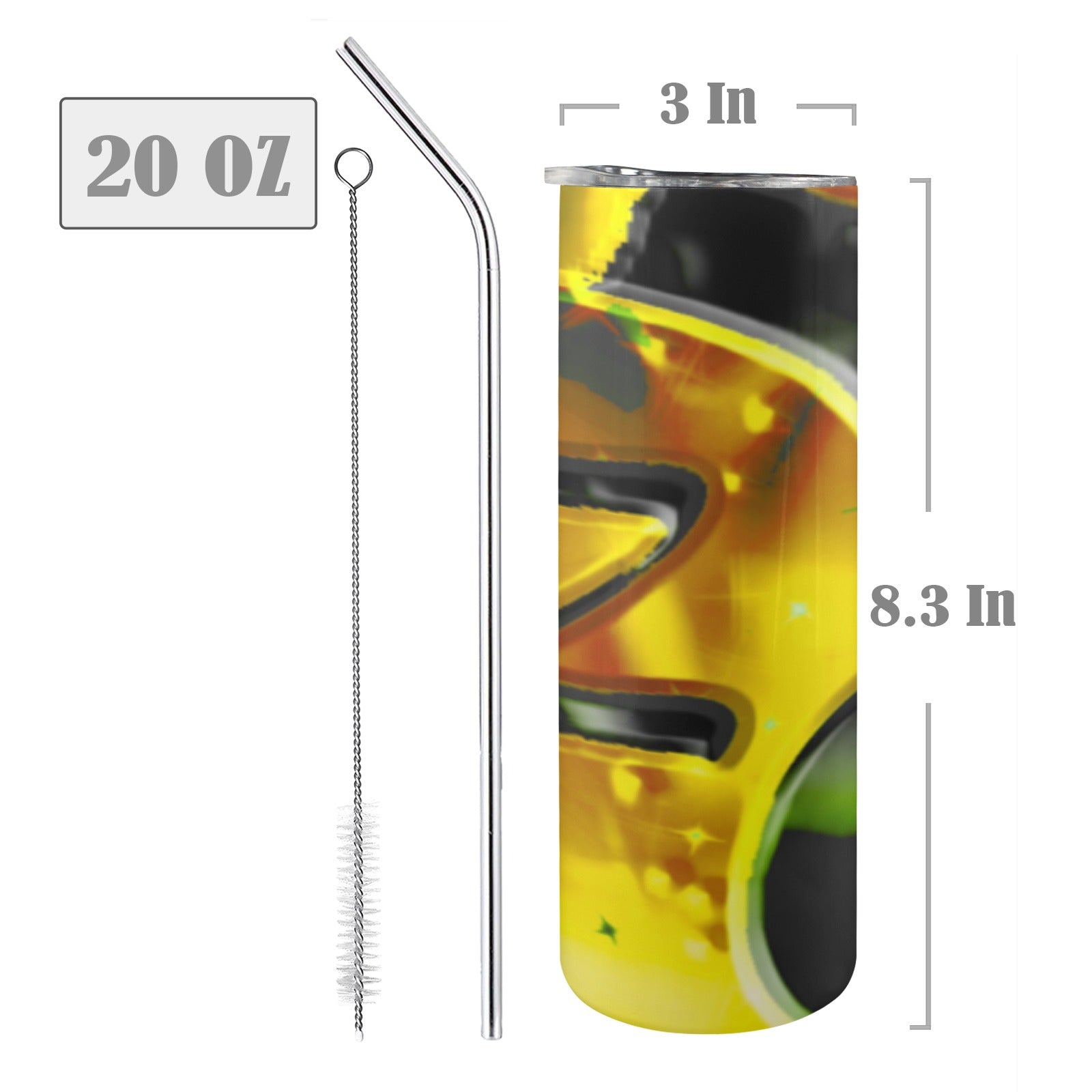 fz cold cup 20oz tall skinny tumbler with lid and straw