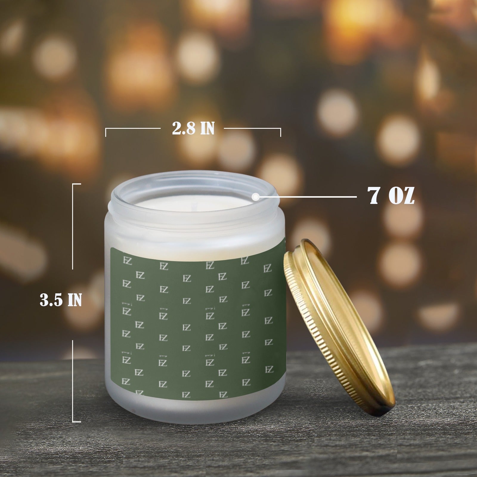 fz cented candles - green custom scented candle (made in queen)