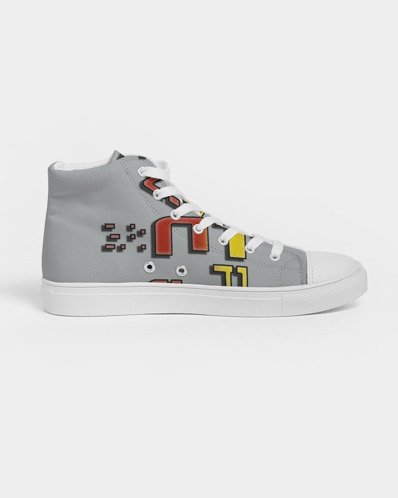 flying grey men's hightop canvas shoe