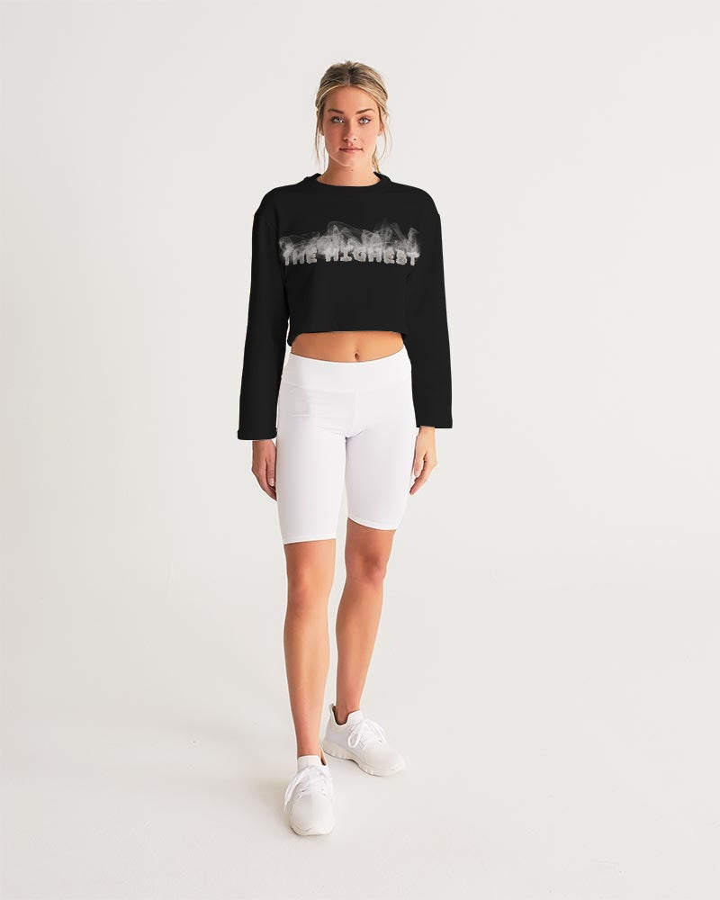 smokin black women's cropped sweatshirt