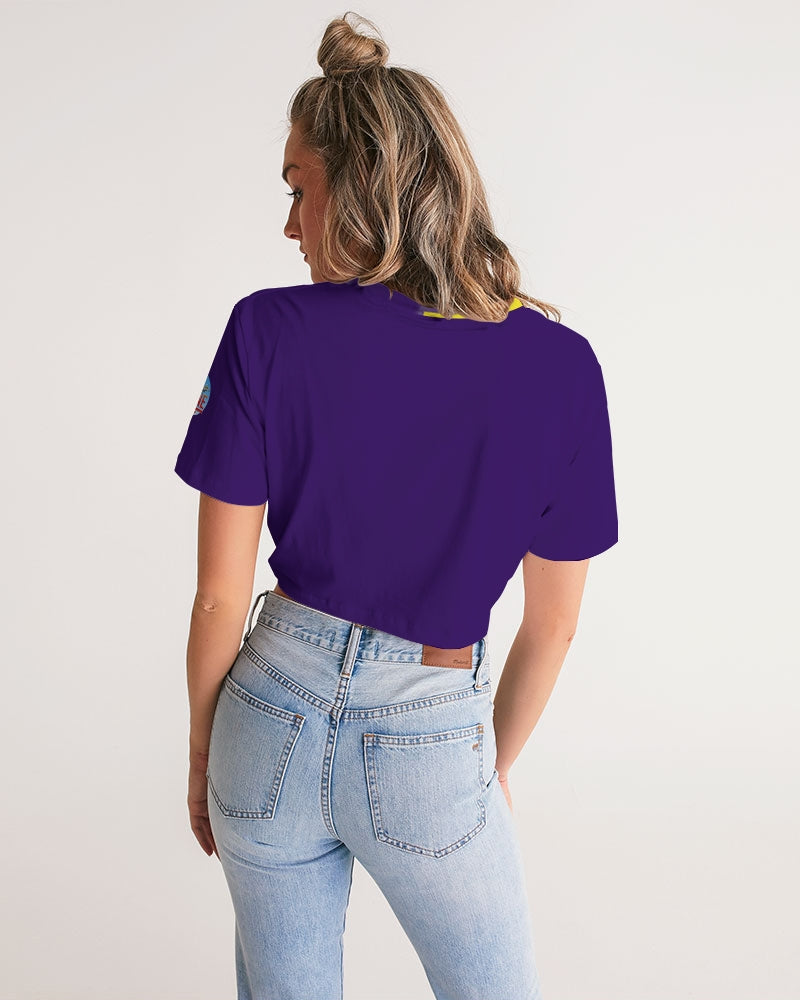 purple flite women's twist-front cropped tee
