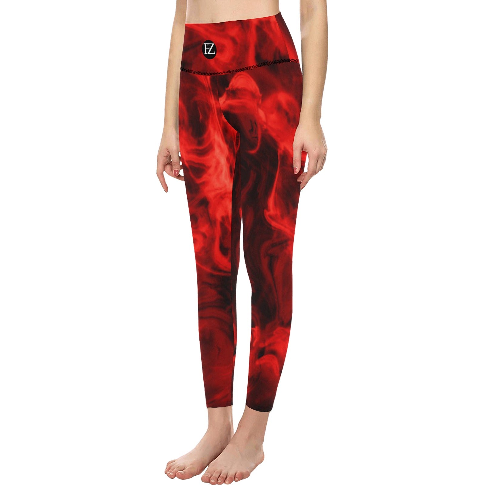 fz women's designer leggings - abstract women's high-waisted leggings (model l36)